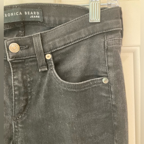 VERONICA BEARD Brooke 8.5" Rise Five-Pocket Skinny Jeans, Black, Size 26 - Picture 6 of 10